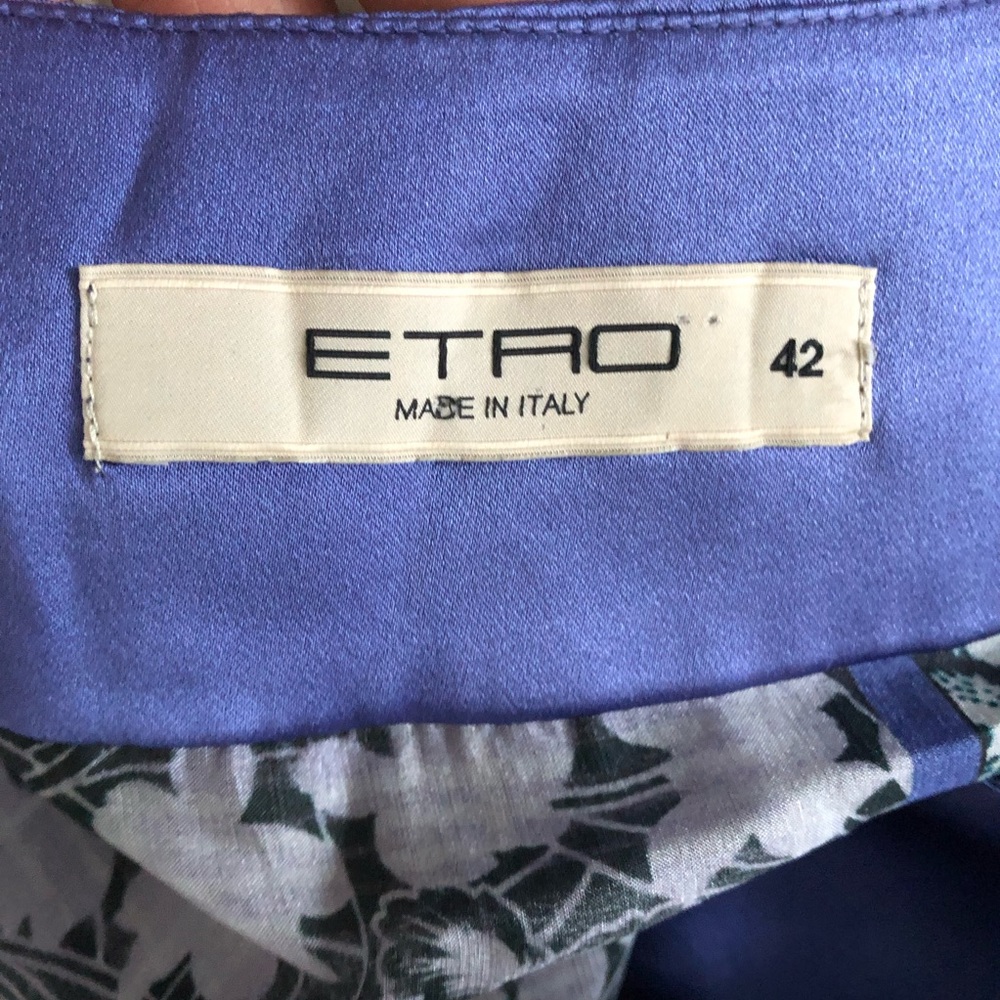 Etro patchwork silk tunic dress/ shirt scarf print 3/4 sleeves multi purple boho - Picture 11 of 14